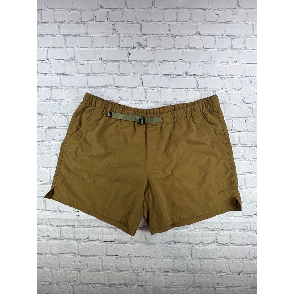 REI Co-op Hiking Shorts Tan XL Mustard Excellent Belted Ripstop Utility
